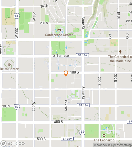 Kartta seikkailu-kävelykierroksesta Salt Laken kaupungin nähtävyyksiin