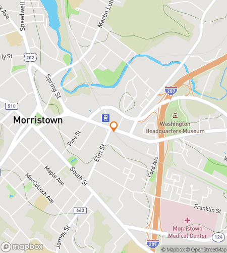 Map of scavenger hunt walking tour for Morristown New Jersey Bar Hunt