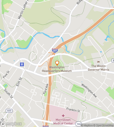 Map of scavenger hunt walking tour for Morristown&colon; Footsteps of History