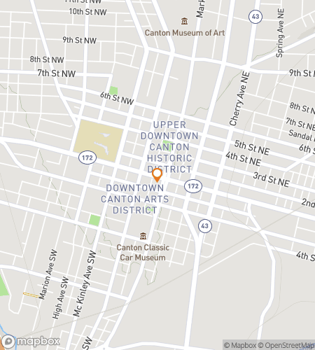 Map of scavenger hunt walking tour for Canton‘s Capers & Clues Chase