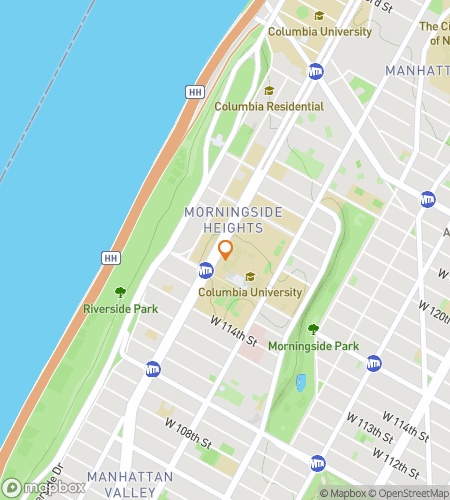 कोलंबिया यूनिवर्सिटी क्राउन क्वेस्ट के लिए स्कैवेंजर हंट वॉकिंग टूर का नक्शा