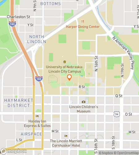 Aarteenmetsästyksen kävelykierroksen kartta Lincoln Campus Quest: Husker Editionille