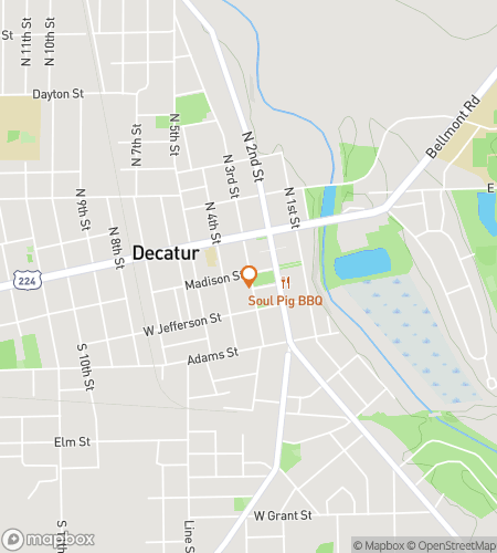 Map of scavenger hunt walking tour for Downtown Decatur Adventure