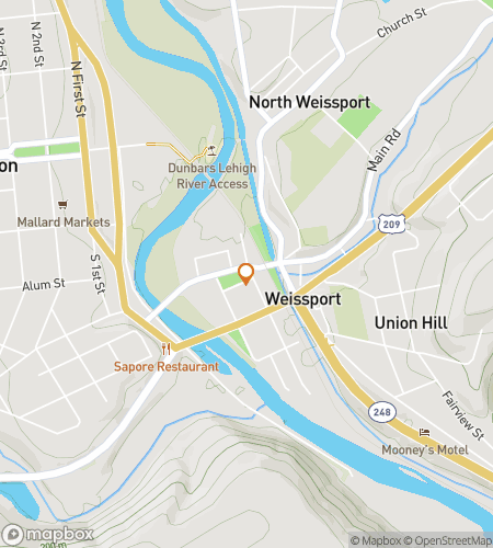 Lehightonin aarteenetsintä kävelykierroksen kartta