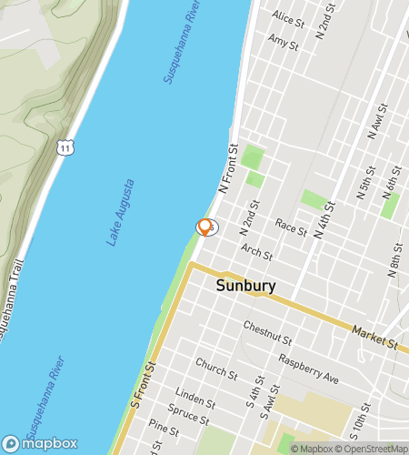 Aarteenetsinnän kävelykierroksen kartta Sunburyn Fortunate Adventurelle