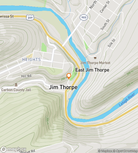 Aarrekyselyn kävelykierroksen kartta Jim Thorpe Ghost Huntille