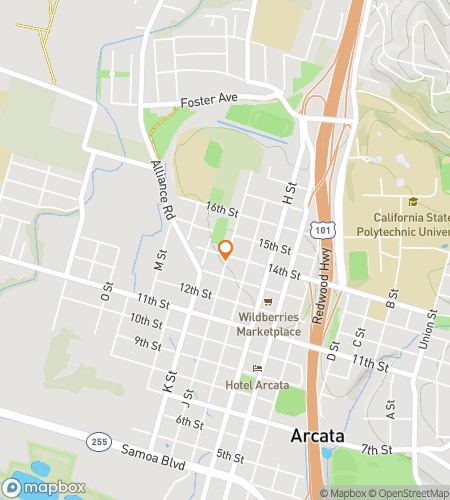 Karta &ouml;ver stadsvandring med skattjakt f&ouml;r Arcata&colon; Kanoner&comma; Hantverk och Kustcharm