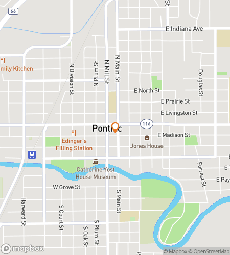 Map of scavenger hunt walking tour for Pontiac‘s Puzzling Pursuit
