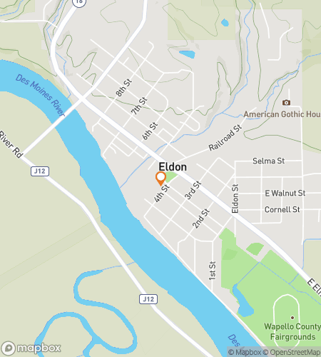 Map of scavenger hunt walking tour for Eldon Around and Find Out