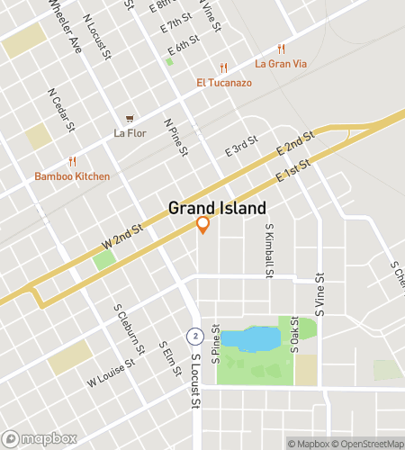 Map of scavenger hunt walking tour for The Grand Adventure in Grand Island