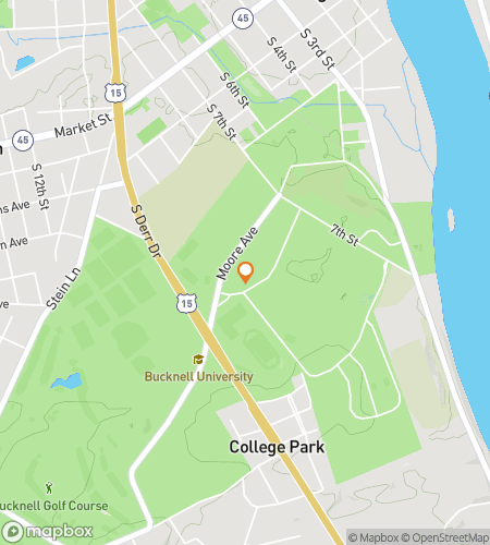 Map of scavenger hunt walking tour for Bucknell University Hunt