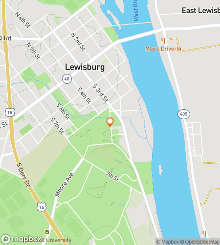 Map of scavenger hunt walking tour for Bucknell Bounty Bonanza Hunt