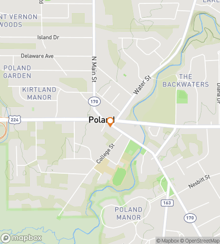 Map of scavenger hunt walking tour for Poland Puzzler: Pony Truss Treasure Hunt