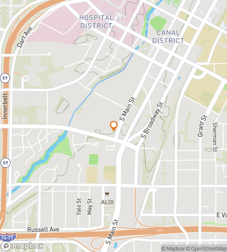 Map of scavenger hunt walking tour for Akron Ohio Bar Hunt