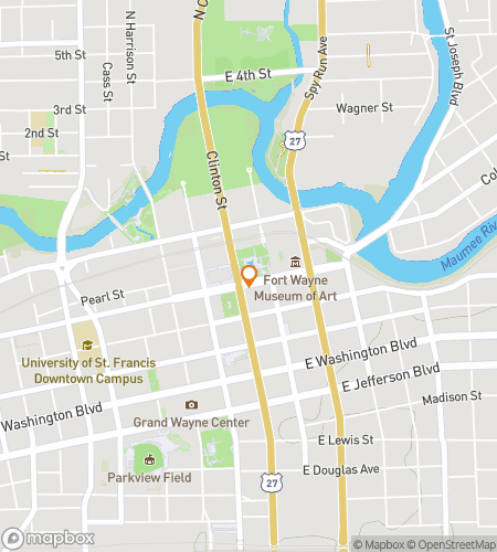 स्पाइ रन फोर्ट वेन स्कैवेंजर हंट के लिए स्कैवेंजर हंट वॉकिंग टूर का नक्शा