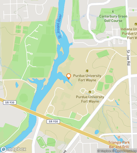 Map of scavenger hunt walking tour for Purdue University Fort Wayne Hunt