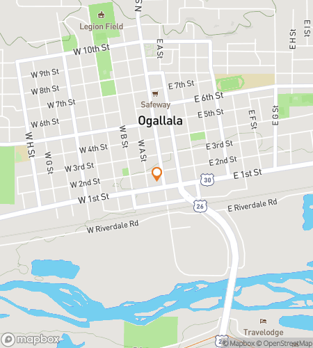 Map of scavenger hunt walking tour for Ogallala Outlaws‘ Treasure Trek
