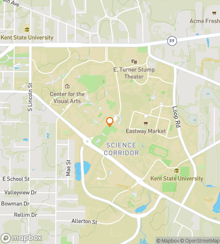Map of scavenger hunt walking tour for Kent State University Hunt