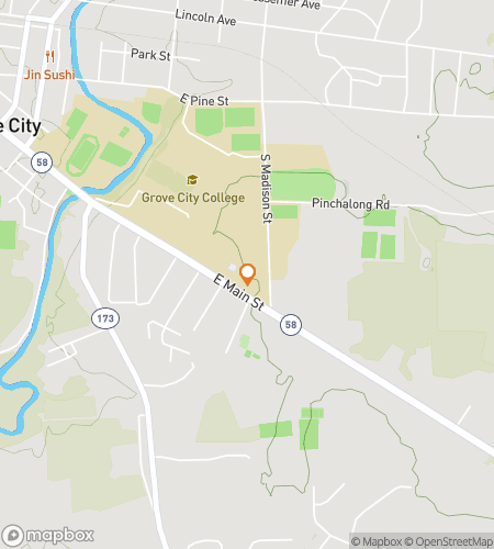 Map of scavenger hunt walking tour for Grove City College Hunt