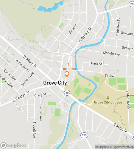 Map of scavenger hunt walking tour for Grove City Galore Adventure