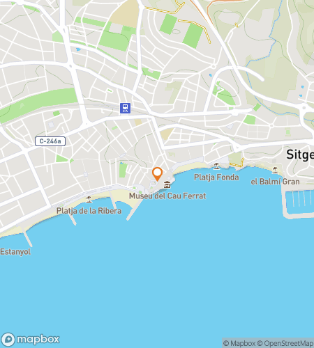 Map of scavenger hunt walking tour for Sitges Catalonia Seaside Scaventure