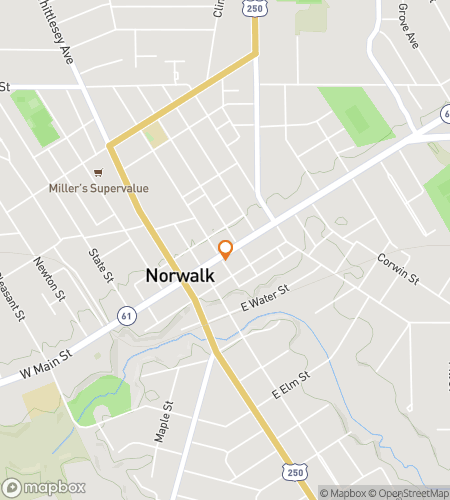 Map of scavenger hunt walking tour for Norwalk Nooks ‘n‘ Crannies Capers