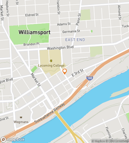 Map of scavenger hunt walking tour for Lycoming College Hunt