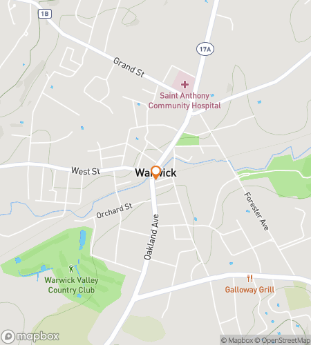 Map of scavenger hunt walking tour for Warwick Scavenger Hunt