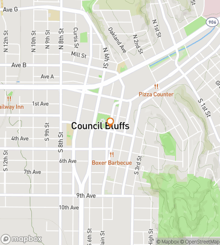 Map of scavenger hunt walking tour for Bluffs & Bounty Bonanza Hunt