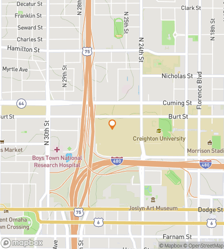 Map of scavenger hunt walking tour for Bluejay Quest: The Creighton Adventure