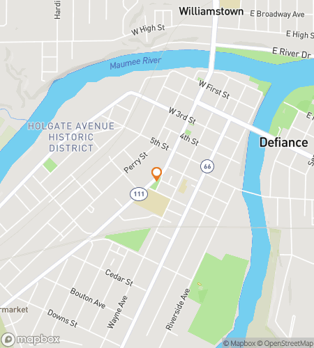 Map of scavenger hunt walking tour for Defiant Downtown Dash