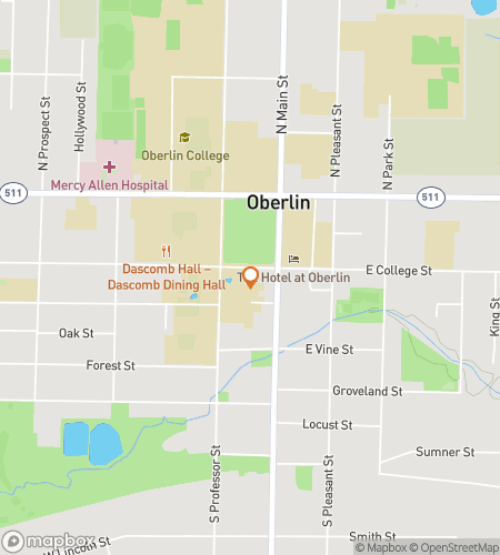 Map of scavenger hunt walking tour for Hunters of the ’Sco: An Oberlin Quest