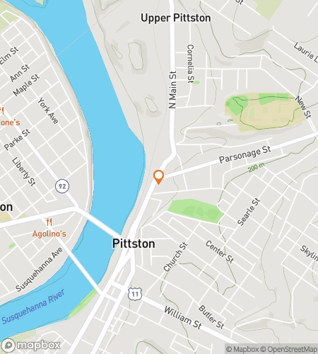 Map of scavenger hunt walking tour for Pittston‘s Puzzling Pursuit