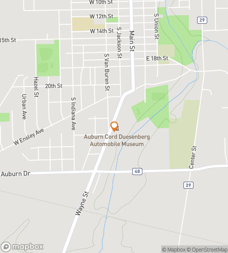 Térkép a scavenger hunt sétaturához az Auburn Auto Adventure Hunt számára