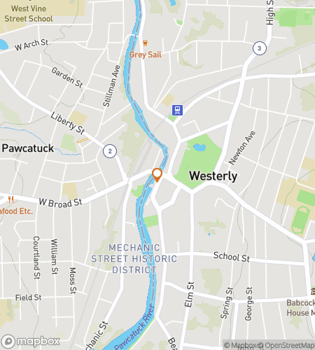 Map of scavenger hunt walking tour for  Westerly scavenger hunt