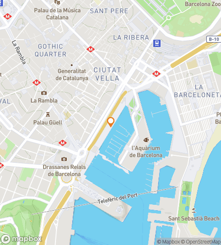 Map of scavenger hunt walking tour for Barcelona Harbor Hop: Prawns, Pop Art and a Pointing Explorer