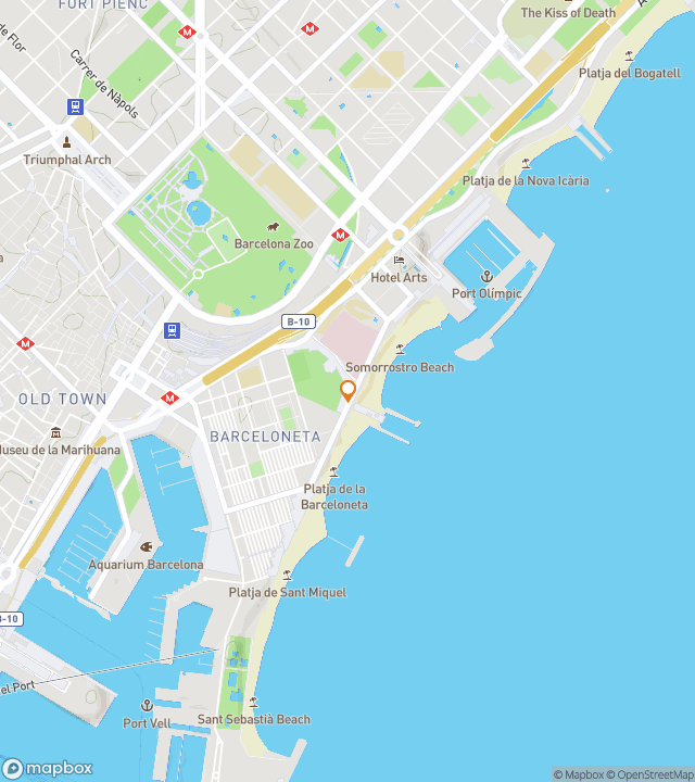 Karta över skattjaktens vandringstur för Barcelonetas Bonanza Hunt