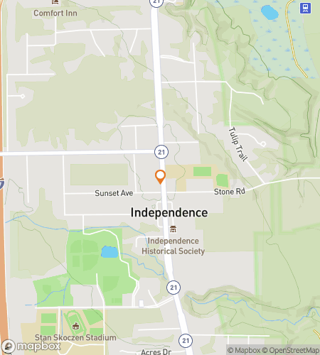 Map of scavenger hunt walking tour for Independence Kiwanis Adventure