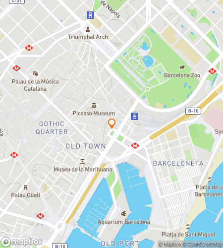 Map of scavenger hunt walking tour for Barcelona Catalonia Bar Hunt