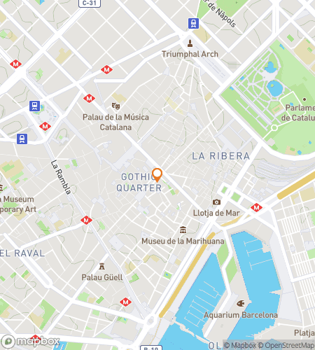 Kartta aarteenmetsästyksen kävelykierrokselle teemalla 'Barcelonan aavekarkotus: Henkien takaa-ajo'