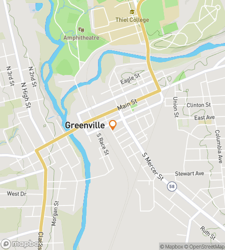 Mapa spaceru scavenger hunt dla Scavenger Hunt Thiel College