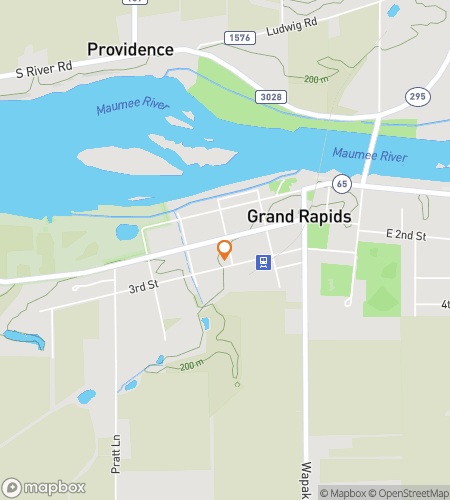 Map of scavenger hunt walking tour for The Grand Rapids Quest