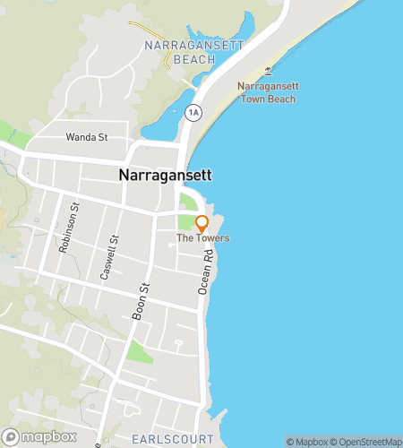 Map of scavenger hunt walking tour for Narragansett Scavenger Hunt
