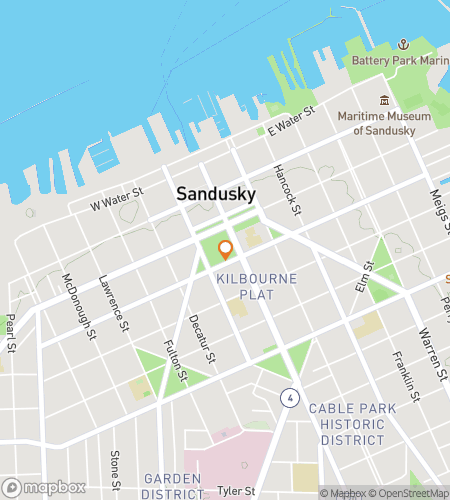 Map of scavenger hunt walking tour for Sandusky scavenger hunt