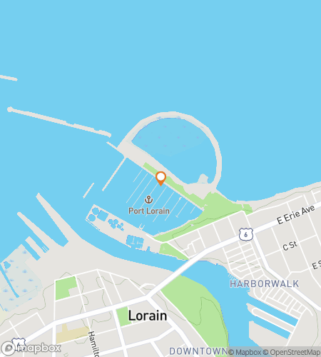 Map of scavenger hunt walking tour for Lorain‘s Lighthouse Loot Hunt
