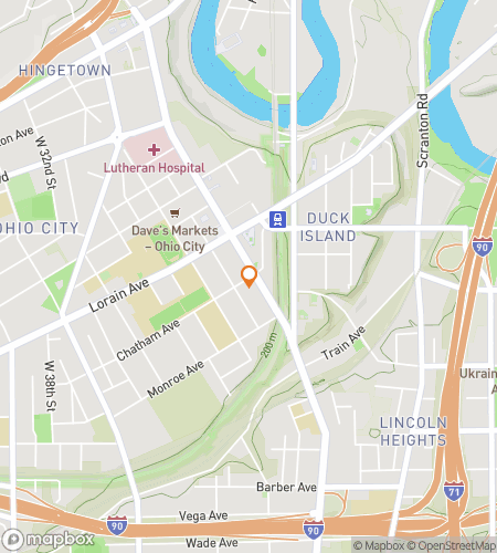 Map of scavenger hunt walking tour for Ohio City Quest-acular Adventure