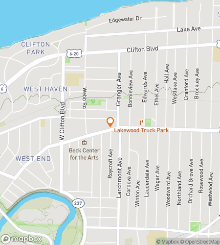 Map of scavenger hunt walking tour for Lakewood Suburb Scavenging Spectacular