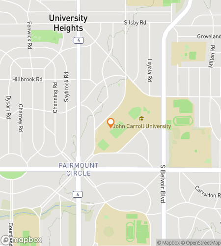 Map of scavenger hunt walking tour for John Carroll University Hunt