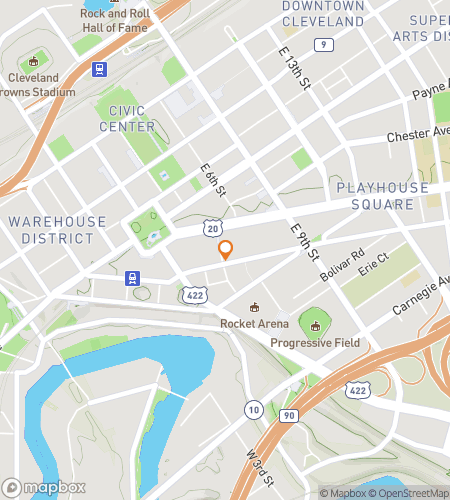 Map of scavenger hunt walking tour for Cleveland Climax Bar Crawl