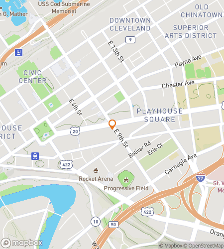 Map of scavenger hunt walking tour for Battle of Cleveland: An Avengers Hunt